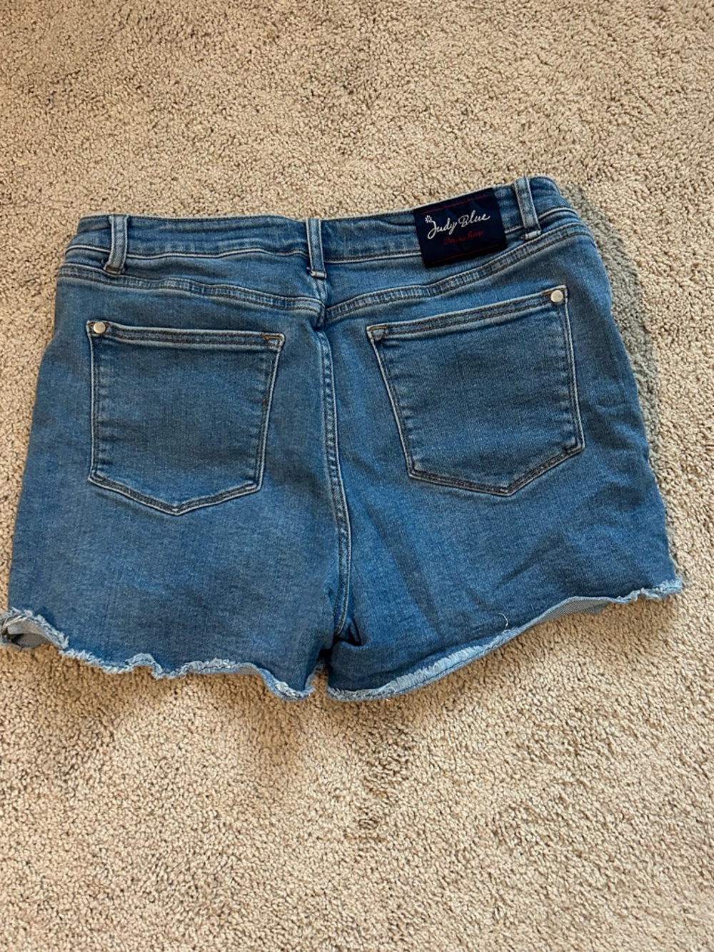 Judy Blue Medium Blue Denim Star-Trim High-Rise Shorts - Picture 3 of 4